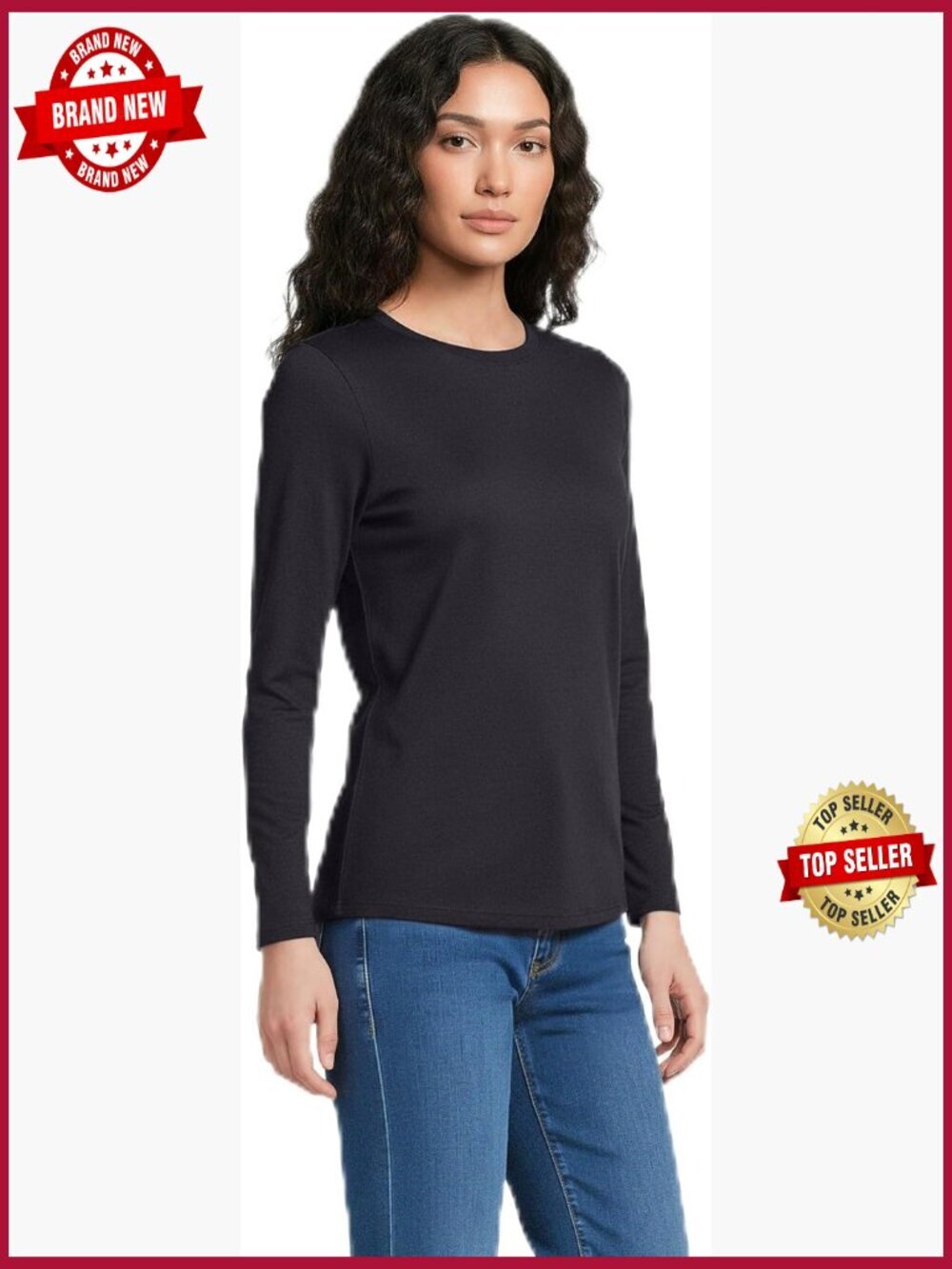 Long Sleeve Supima Cotton Crew Neck T-Shirt Classic Soft Staple